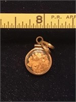 14K CHARM WITH PLACER GOLD 1.7 GRAMS