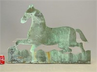 Copper Horse Sign In Verdigris Patina