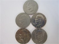 (2) 1971, (2) 1974, (1) 1976 Eisenhower Dollars