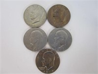 (2) 1971, (2) 1972, (1) 1974 Eisenhower Dollars
