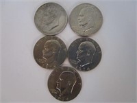 (4) 1974, (1) 1972 Eisenhower Dollars
