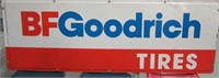 B.F. GOODRICH TIRES SIGN MOUNTED ON WOODEN FRAME