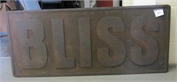 BLISS CAST IRON SIGN