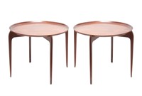 Fritz Hansen Danish Modern Round Side Tables, Pr