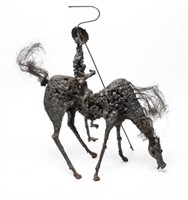 Mid-Century Brutalist Iron Don Quixote Sculpture