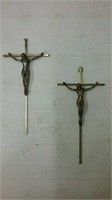 Pair of casket crucifix