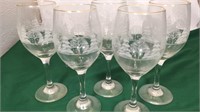 Set of 5 Christmas wine glasses
