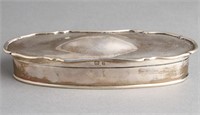 English Sterling Silver Shaped Oblong Vanity Box
