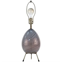 Venini Modern Murano Glass Egg Form Table Lamp