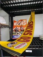 Redskins Banners & signed Wheaties Collectible Box