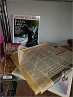 Architectural Digest and Vintage Newspapers