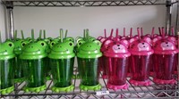 Green Frog and Pink Tiger Sippycups