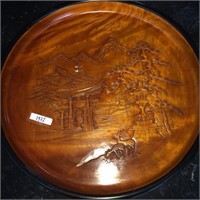 Hand carved chinese wooden tray