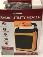 Konwin ceramic utility heater. Two heat settings,