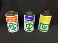 3 x BP quart oil tins
