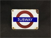 Enamel subway sign approx  13 x 10 cm