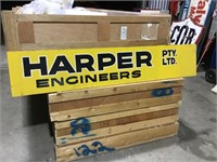 Harper Engineers timber sign approx 160 x 30 cm
