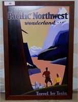 Vtg Pacific Northwest Train Poster