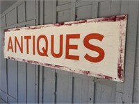 wood "Antiques" sign 96" x 24"