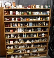 wood shelves & contents