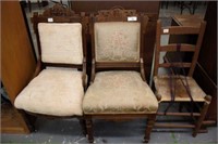 2-Eastlake chairs & ladder back chair