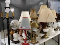 Large group of lamps & pole lamps