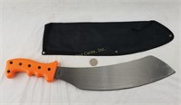 Orange Handle Machete Knife Curved Blade