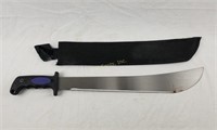 Machete Knife Ruber Grip Handle W/ Sheath