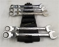 Flex Gear Wrenches Lot Metric W/ Holder