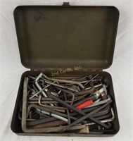 Metal Box With Lot Of Tools Allen Hex Keys & More