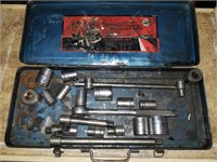 Lot Of Sockets Ratchets & Extenders In Metal Case