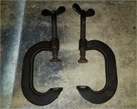 Pair Of C-clamps Columbian Drop Forged