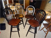 4 Wood Swivel Chairs