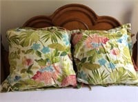 Pair of Pillows with Floral Covers