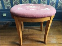 Stool with Needlepoint Seat