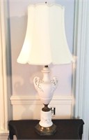 White Bisque Table Lamp with Shade