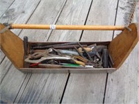 Wood and Stainless Tote with Tools Including