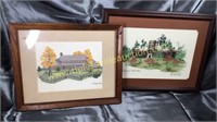 2 frames cross stitch pictures