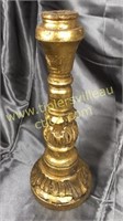 16in gold painted candle stand (plaster?)