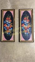 Pair of 21in needlepoint pictures