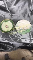 2 hand painted platters