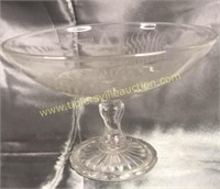 Etched crystal compote