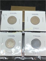 4 "V" OR VICTORY NICKELS