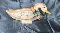 Wooden duck with spools