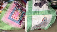 2 old hand done quilt tops
