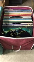 Canvas tote of record albums