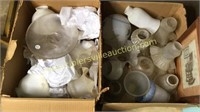 2 boxes lamp parts and globes