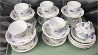 Chelsea blue grape 10 cups/saucers sugar bowl and