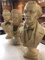 LOT OF 3 MUSIC COMPOSER BUSTS