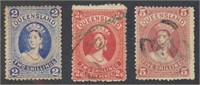 AUSTRALIA QUEENSLAND #74-76 USED AVE FLAWS